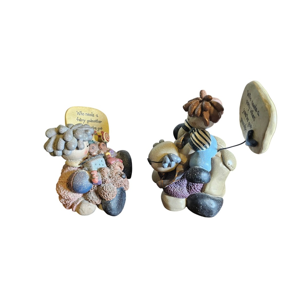 CMI Helton Grandparent Figurines Set 2pc Multicolor Grandma Grandpa Resin Decor